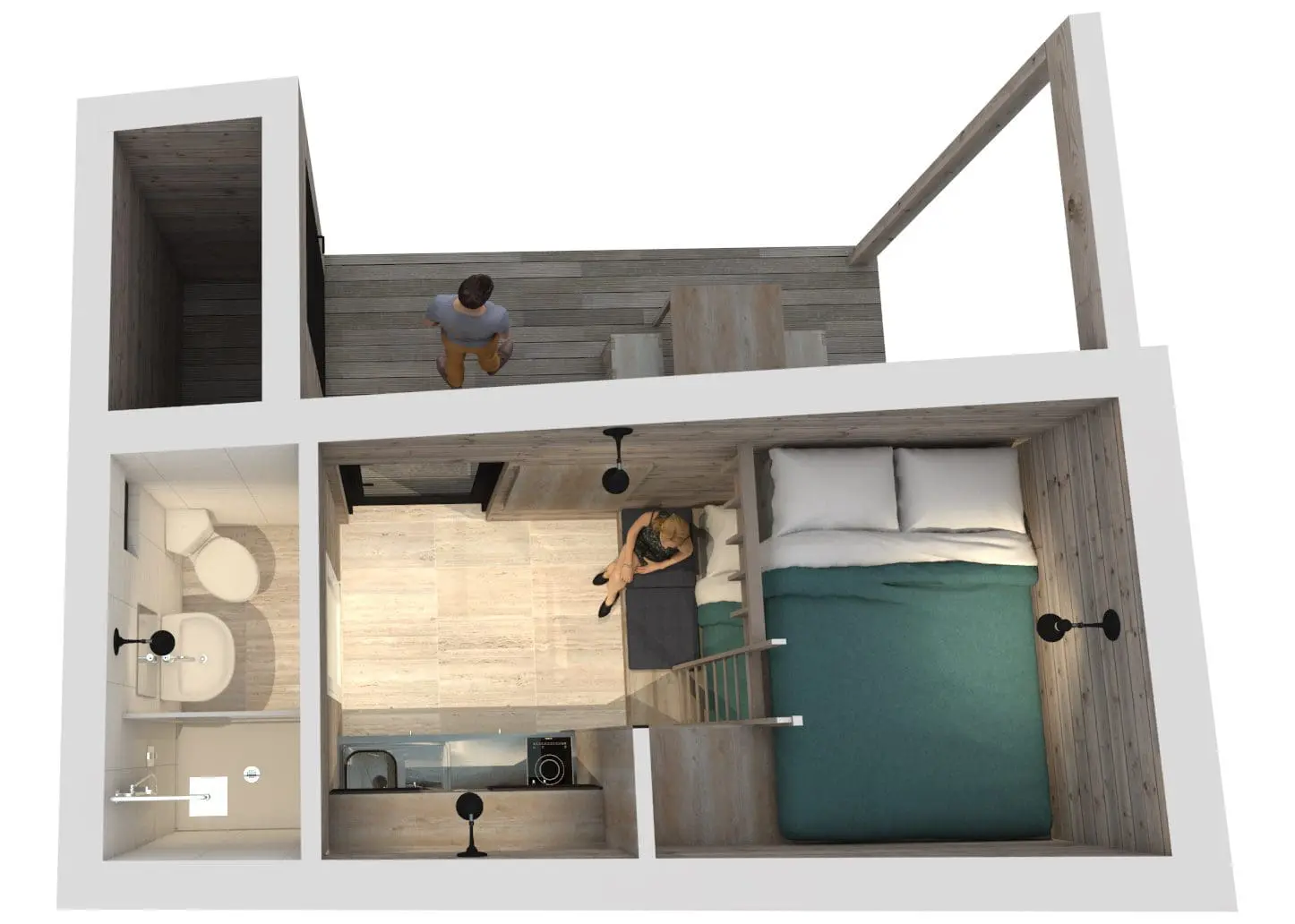 Glamping-Pod-Birds-Eye-View Oakwood Caravan and Camping Park